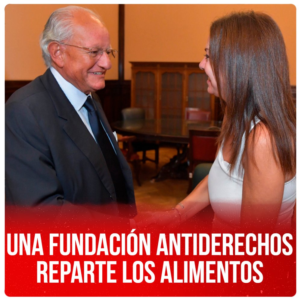 Una fundación antiderechos reparte los alimentos