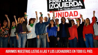 Abrimos nuestras listas a las y los luchadores en todo el país