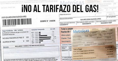 ¡No al tarifazo del gas!