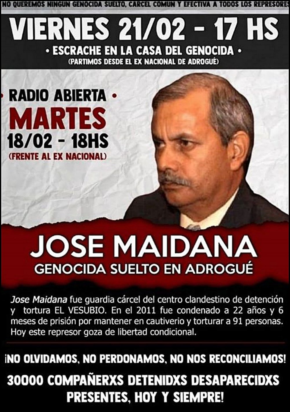 Escrache a genocida en Adrogué