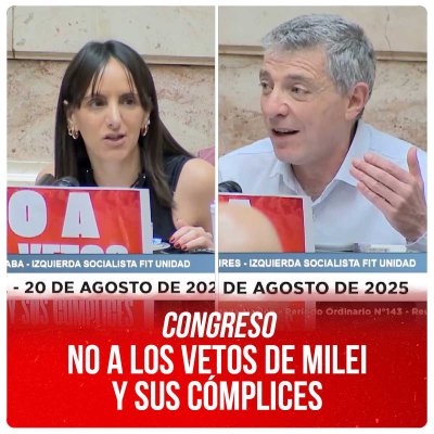 Congreso / No a los vetos de Milei y sus cómplices