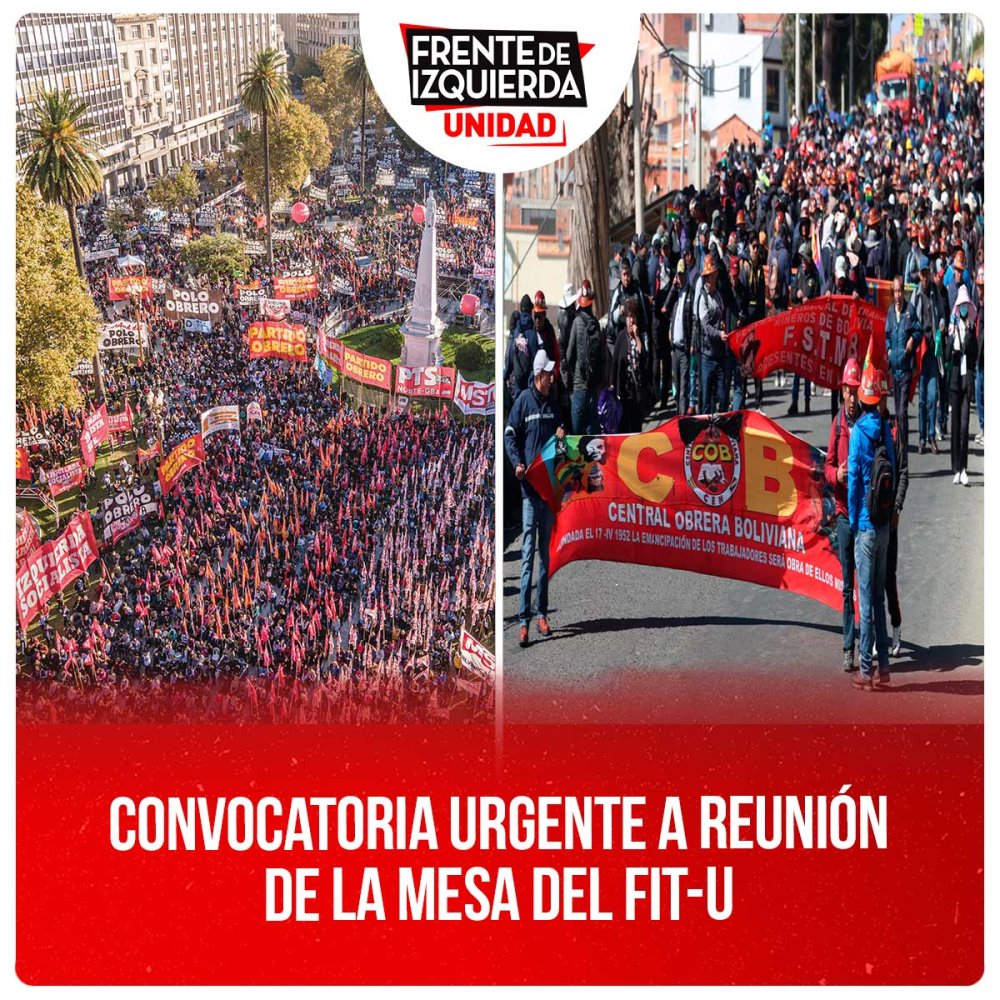Convocatoria urgente a reunión de la mesa del FIT-U