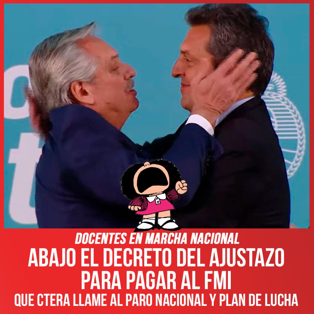 Docentes en Marcha Nacional / Abajo el decreto del ajustazo para pagar al FMI