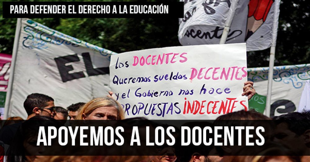 Para defender el derecho a la educación: Apoyemos a los docentes