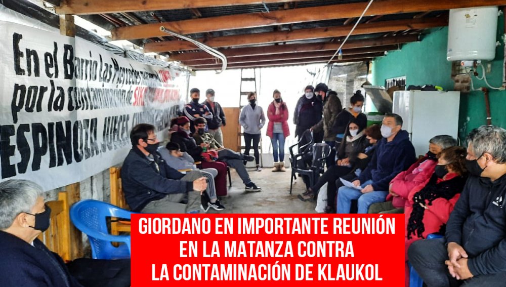 Giordano en importante reunión en La Matanza contra la contaminación de Klaukol