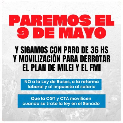 ¡Paremos el 9! - Hay que seguirla con 36 horas y movilización