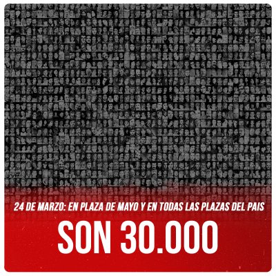 24 de marzo en Plaza de Mayo y en todas las plazas del pais / Son 30.000
