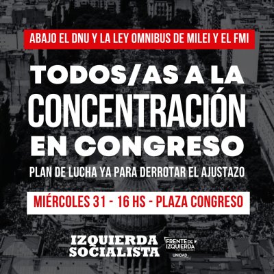 Coordinadora Independiente votó una jornada de lucha contra la Ley Ómnibus el 31 de enero