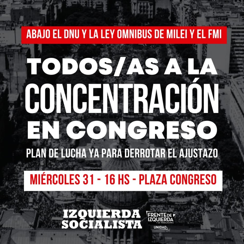 Coordinadora Independiente votó una jornada de lucha contra la Ley Ómnibus el 31 de enero