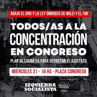 Coordinadora Independiente votó una jornada de lucha contra la Ley Ómnibus el 31 de enero
