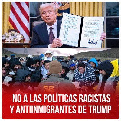 No a las políticas racistas y antiinmigrantes de Trump