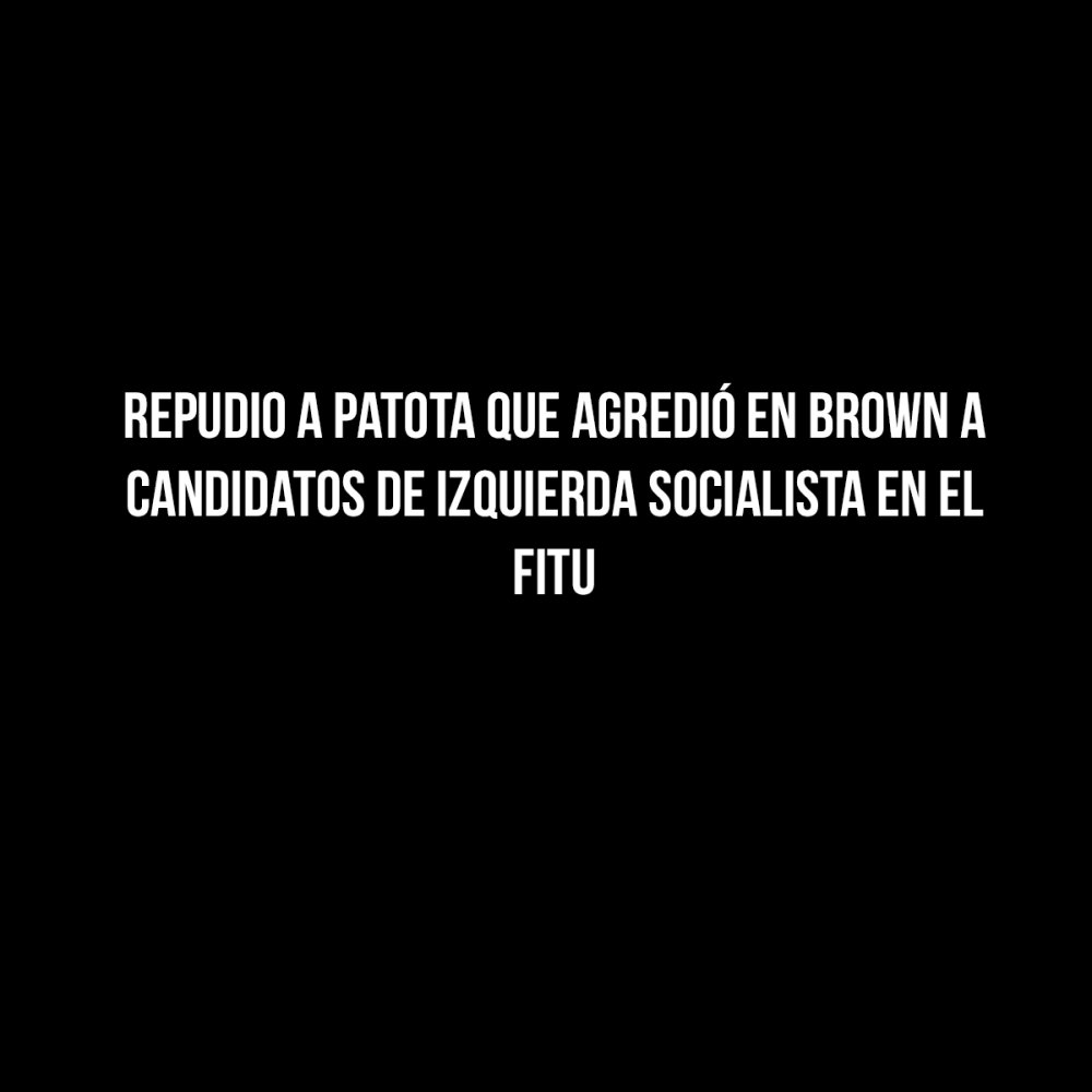 Repudio a patota que agredió en Brown a candidatos de Izquierda Socialista en el FITU