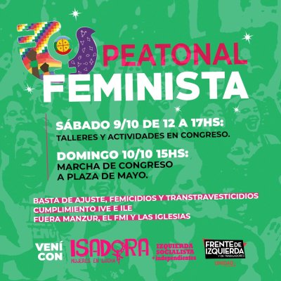 Peatonal Feminista - 09 y 10 de octubre
