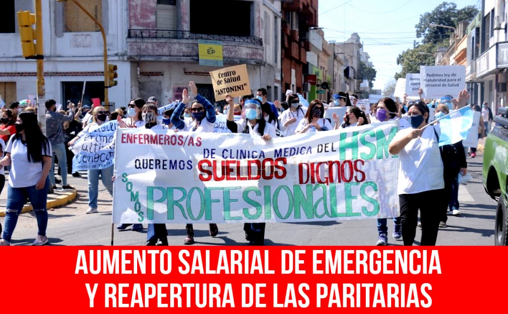 Aumento salarial de emergencia y reapertura de las paritarias