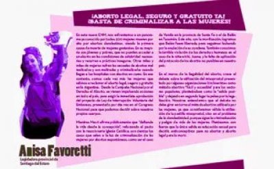 ¡Aborto legal, seguro y gratuito ya! ¡Basta de criminalizar a las mujeres!
