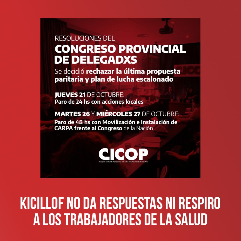 Kicillof no da respuestas ni respiro a los trabajadores de la salud