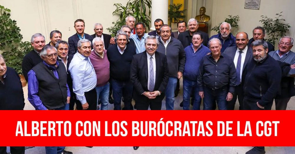 Alberto con los burócratas de la CGT