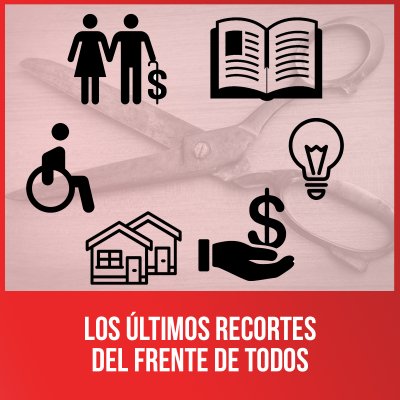 Los últimos recortes del Frente de Todos