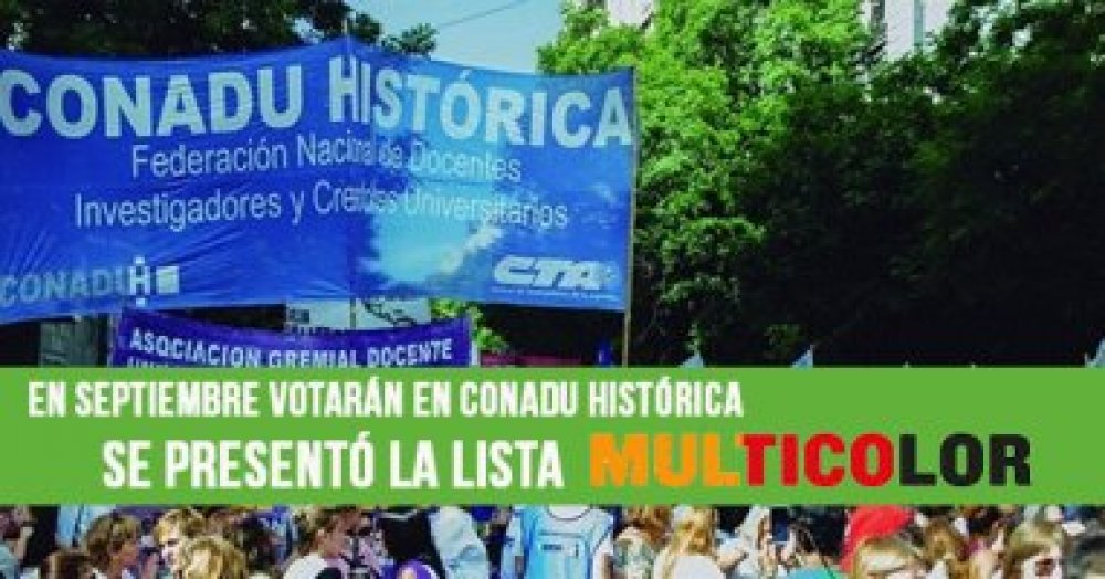En septiembre votarán en Conadu Histórica: Se presentó la lista Multicolor