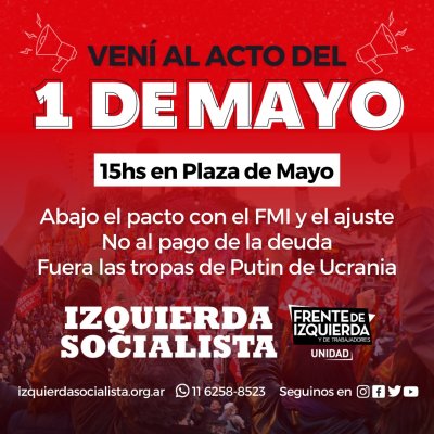 Vení al acto del 1ro de Mayo en Plaza de Mayo • 15 hs