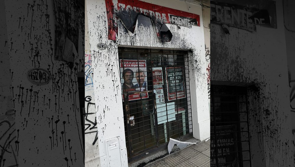 Repudio a ataque a local partidario de Izquierda Socialista en el FIT Unidad de Chacarita