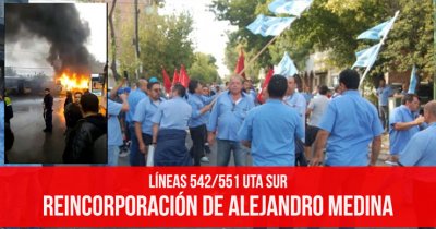 Líneas 542/551 UTA Sur: Reincorporación de Alejandro Medina