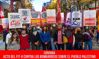 Córdoba: Acto del FIT-U contra los bombardeos sobre el pueblo palestino