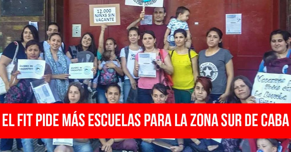 El FIT pide más escuelas para la zona sur de CABA