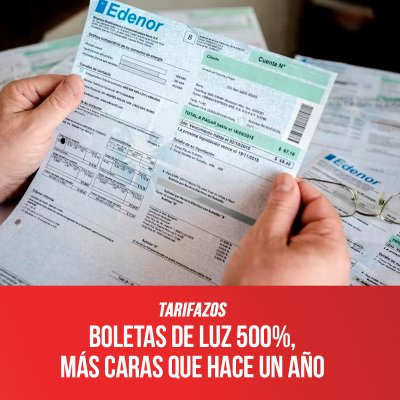 Tarifazos / Boletas de luz 500% más caras que hace un año