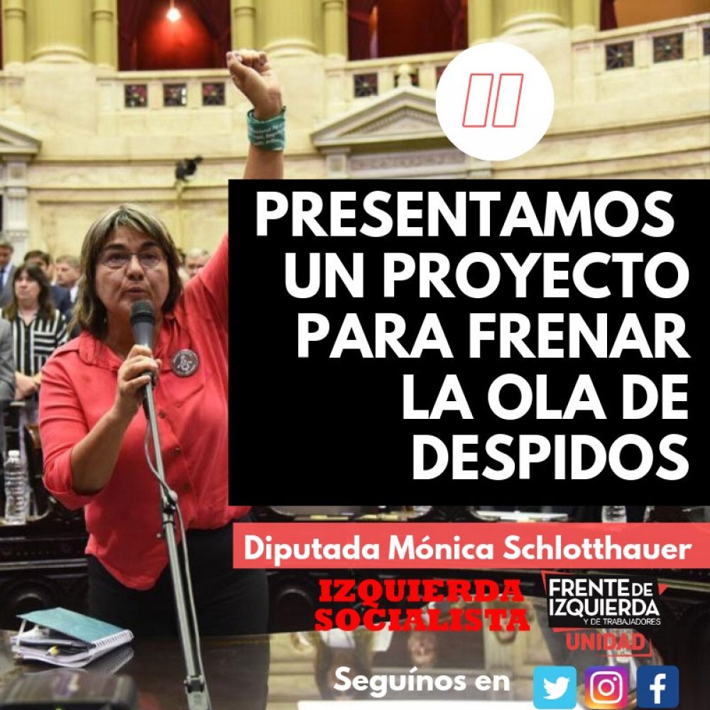 Presentamos un proyecto para frenar la ola de despidos