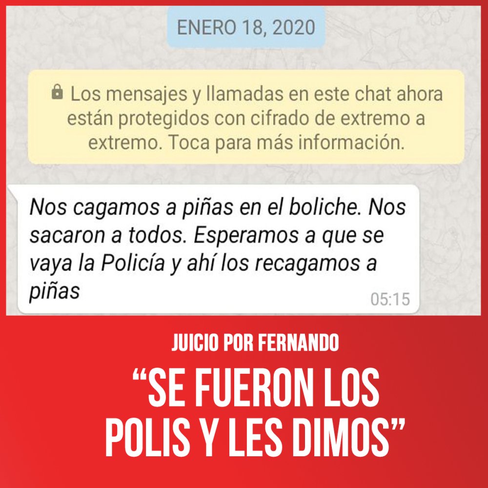 Juicio por Fernando / “Se fueron los polis y les dimos”