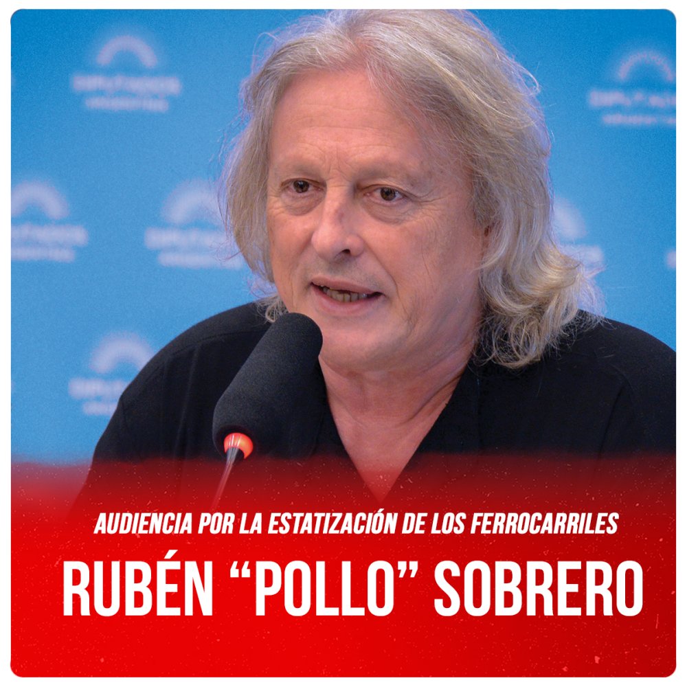 Audiencia por la estatización de los ferrocarriles /  Rubén “Pollo” Sobrero