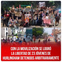 Con la Movilización se logro la libertad de 23 jóvenes de Hurlingham detenidos arbitrariamente