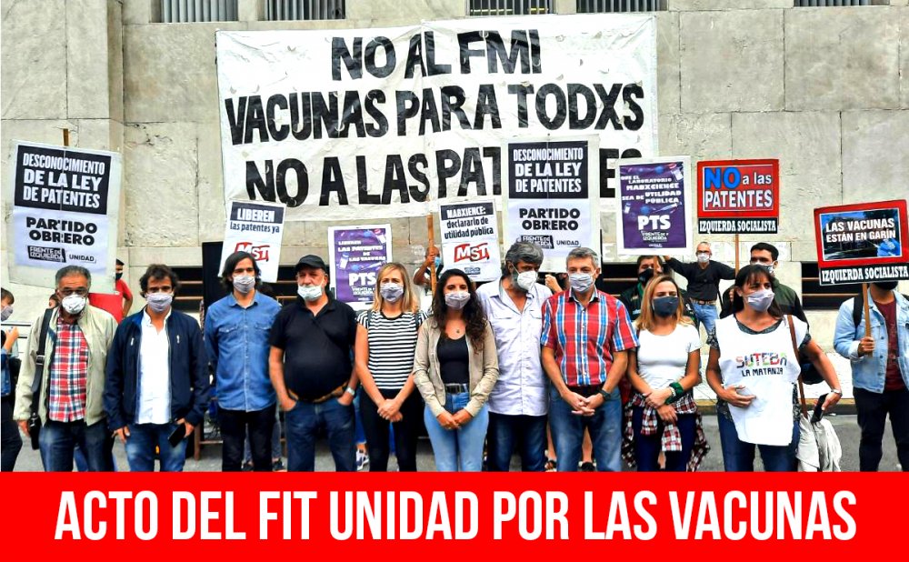 Acto del FIT Unidad por las vacunas