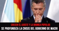 Crecen el ajuste y la bronca popular: Se profundiza la crisis del gobierno de Macri