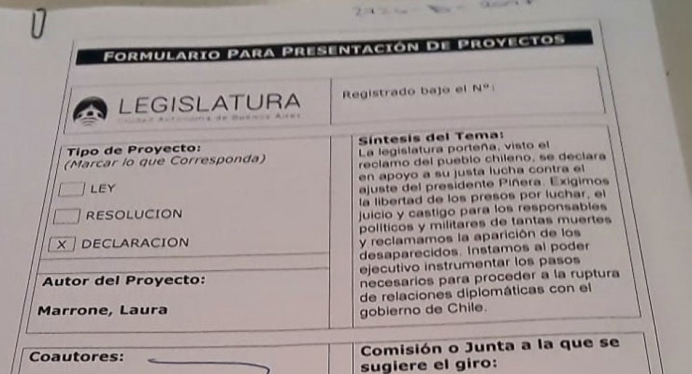 Legislatura: Proponen romper relaciones diplomáticas con el gobierno de Piñera