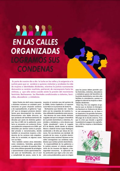 EN LAS CALLES Y ORGANIZADAS LOGRAMOS SUS CONDENAS