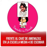 Frente al chat de amenazas en la escuela Media 4 de Escobar