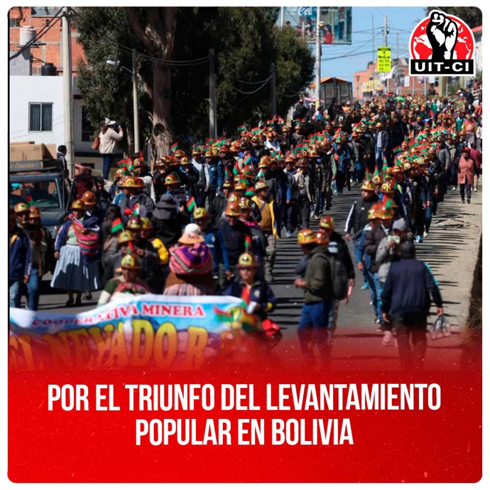 Por el triunfo del levantamiento popular en Bolivia