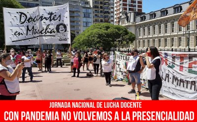 Jornada nacional de lucha docente/ Con pandemia, no volvemos a la presencialidad