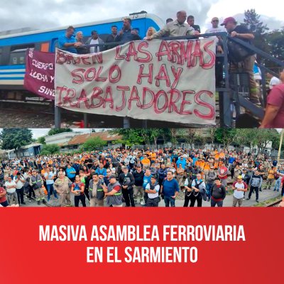 Masiva asamblea ferroviaria en el Sarmiento