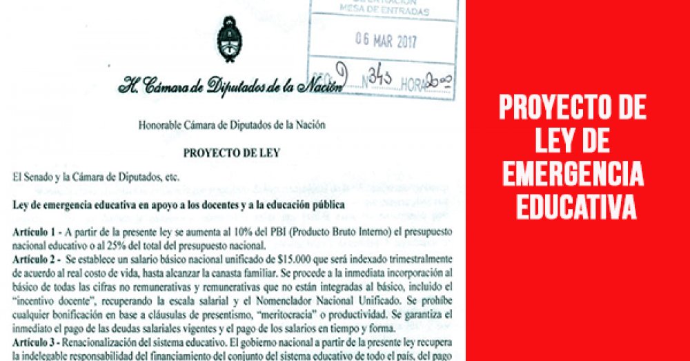 Proyecto de ley de emergencia educativa
