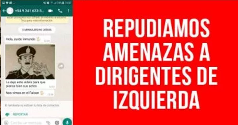 Repudiamos amenazas a dirigentes de izquierda