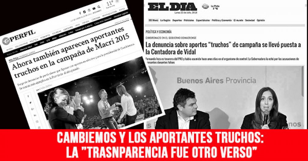 Cambiemos y los aportantes truchos: La “transparencia” fue otro verso