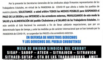 Chubut: Estatales reclaman el no pago de la deuda provincial