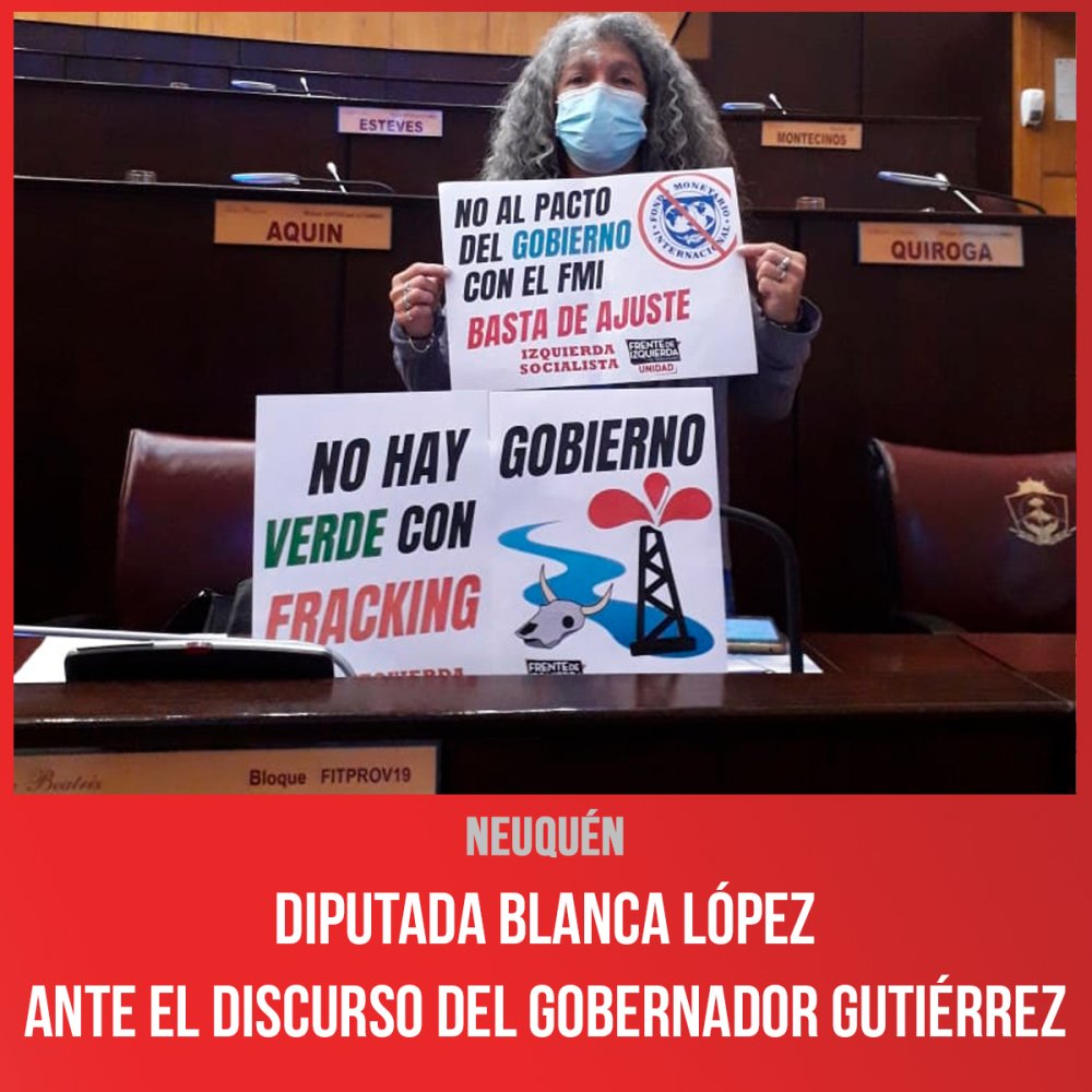 Diputada Blanca López ante el discurso del Gobernador Gutiérrez