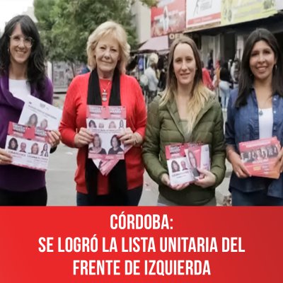 Córdoba: se logró la lista unitaria del Frente de Izquierda