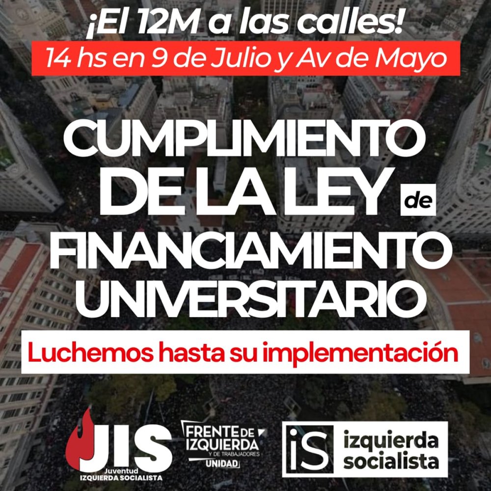 Martes 12 de mayo 14 horas - 9 de Julio y Av. De Mayo / Cuarta marcha federal educativa