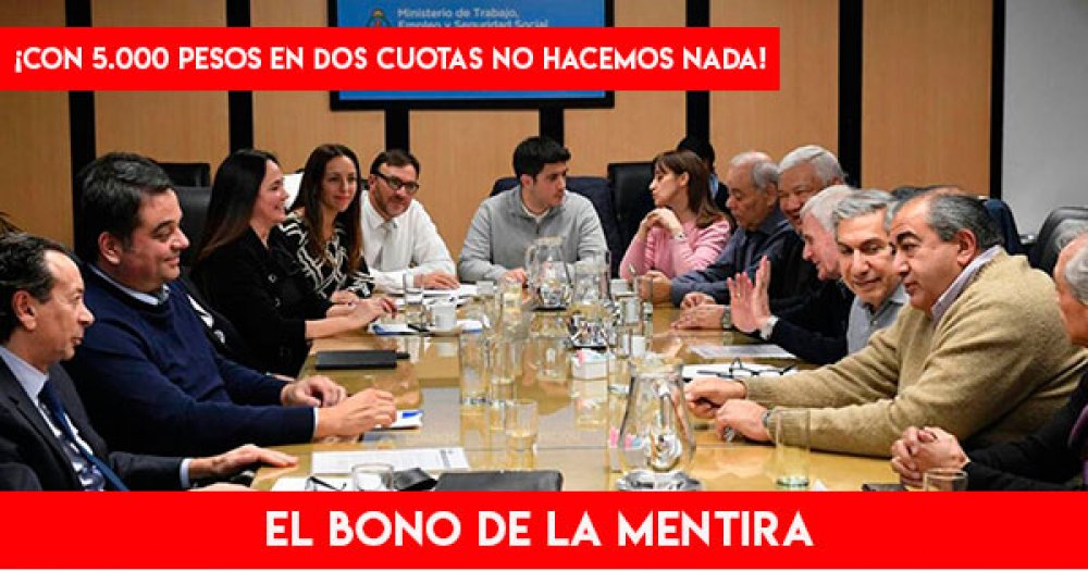 ¡Con 5.000 pesos en dos cuotas no hacemos nada! El bono de la mentira