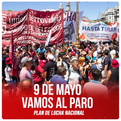 9 de mayo vamos al paro - Plan de lucha nacional